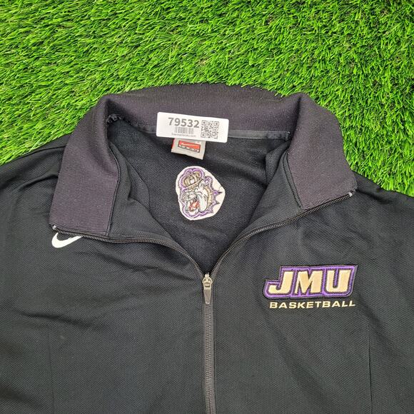 JMU Basketball Jacket Medium 22x28 Black Warm-Up - Picture 10 of 14